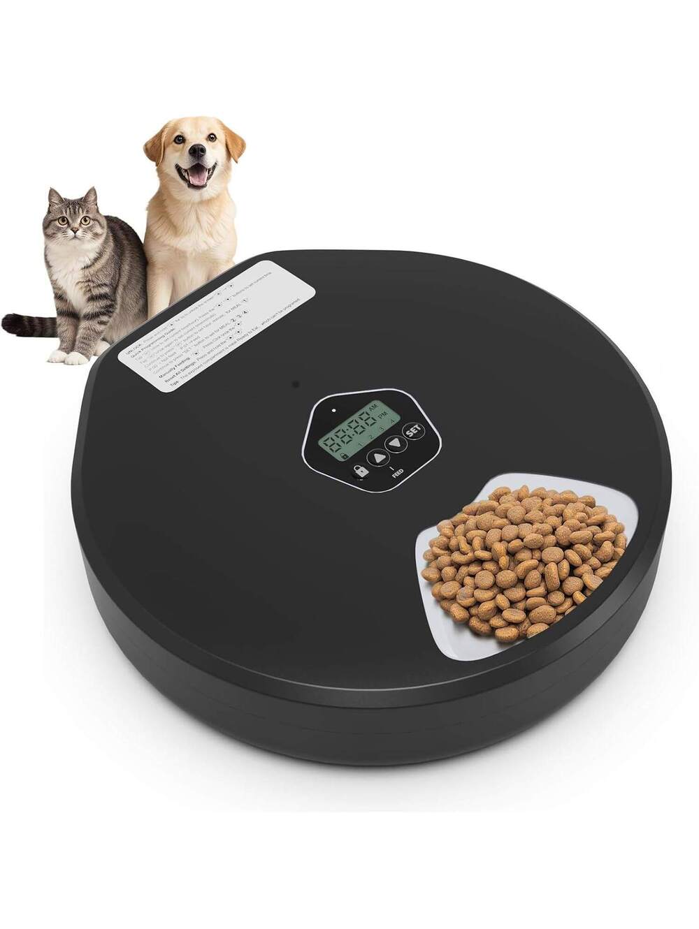 Automatic Pet Feeder for Cats & Dogs - 5-Meal Timer with 2 Ice Packs